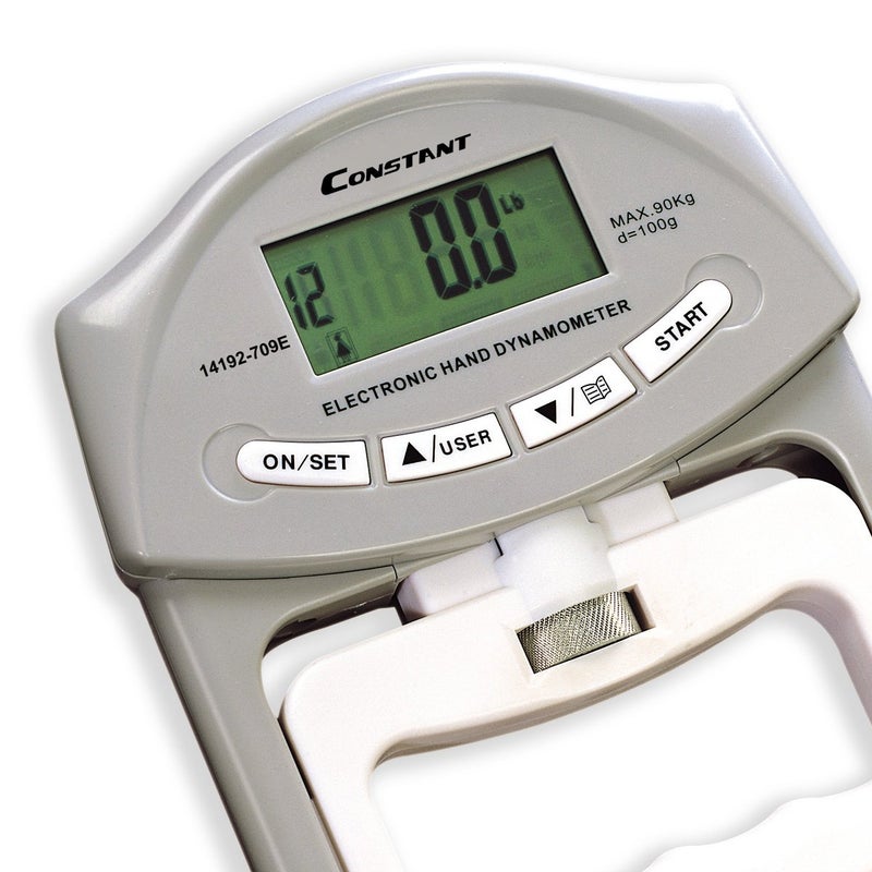 Constant 200 Lbs 90 Kgs Digital Hand Dynamometer Grip Strength Measurement Meter Auto Capturing Hand Grip Power (Grey) - Image 4